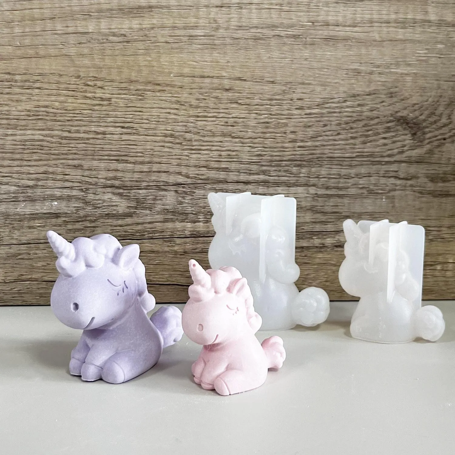 Candle Making Items - 3D Geometrik Silikon Unicorn Kedi Geyik