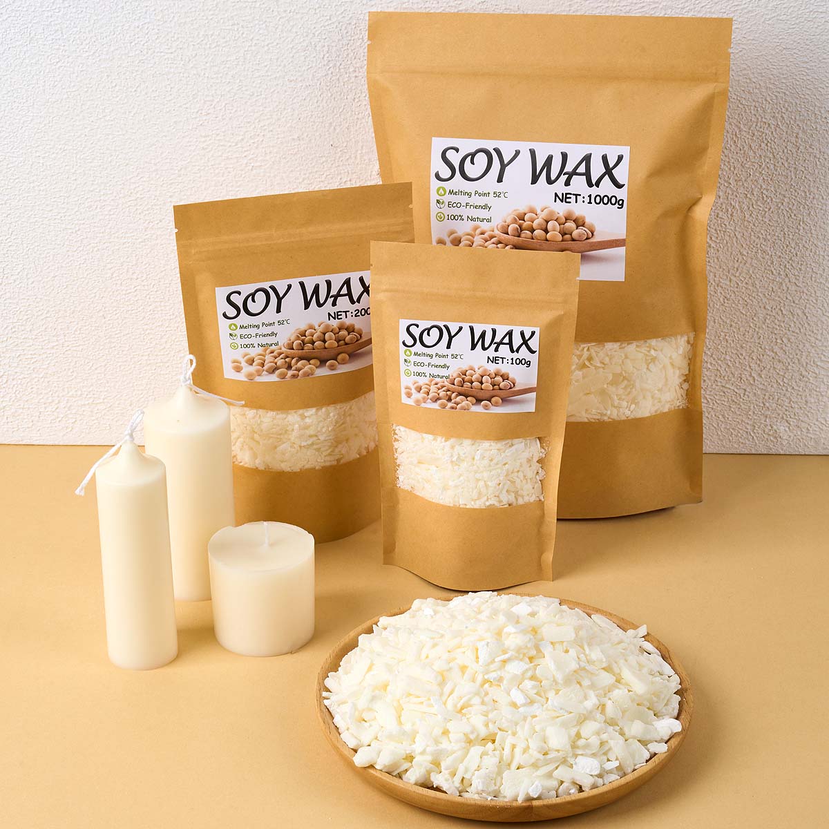 Candle Making Items - 1 Pound Saf Beyaz Soya Balmumu
