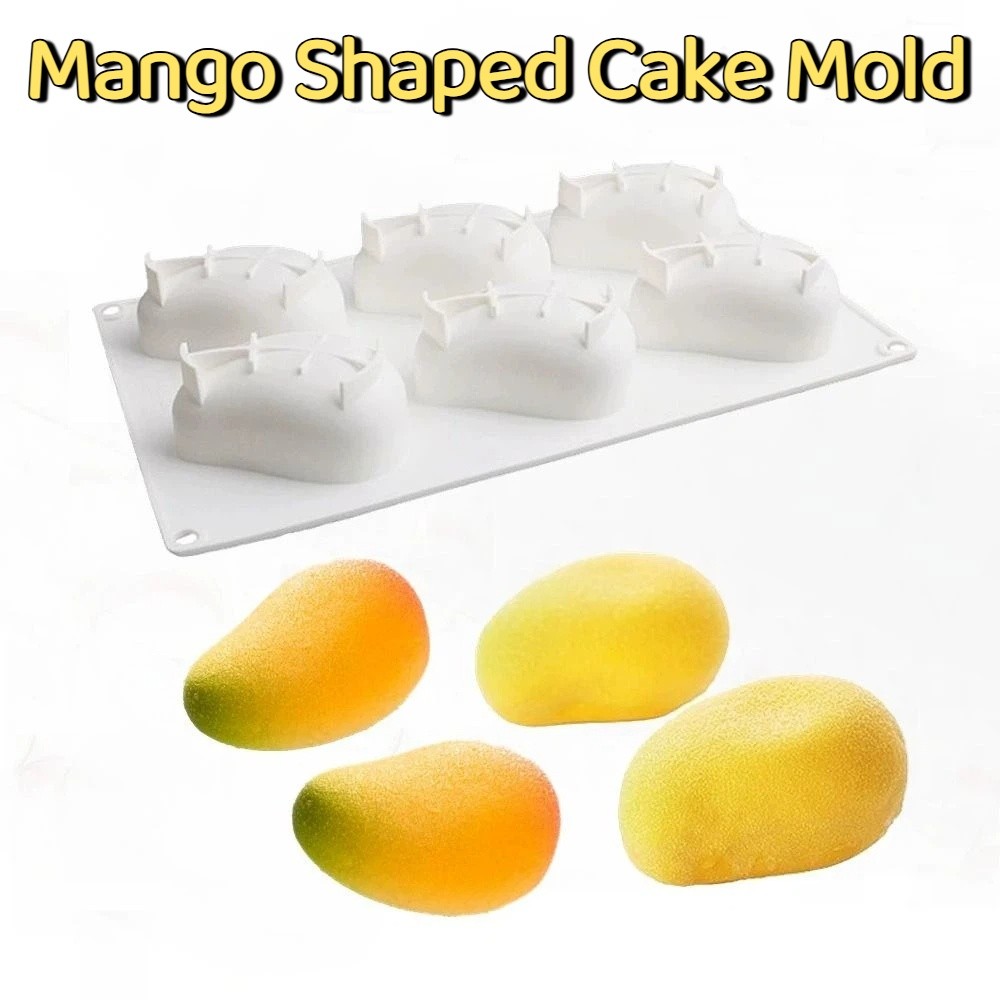 Candle Making Items - 6 Bölmeli Mango Şeklinde Kek Kalıbı