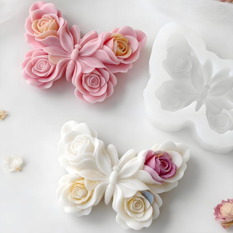Candle Making Items - DIY Gül Kelebek Formu silikon kalıp