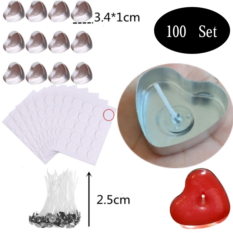 100 Takım Kalp şeklinde Boş Al - Candle Making Set incelemesi ve fiyatı