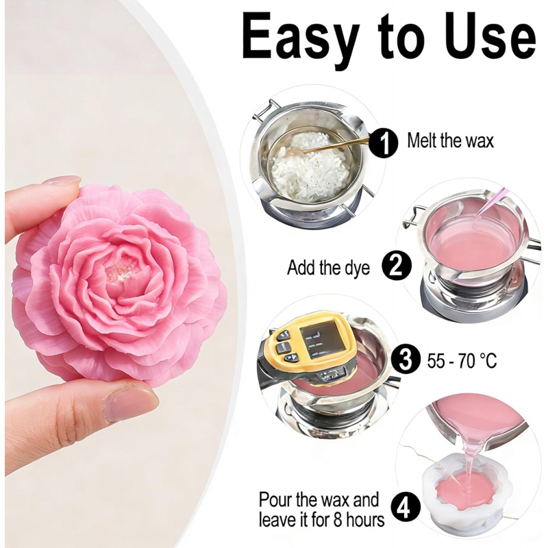 5 Çiçekli Mum Kalıp Seti, 3D Ç - Candle Making Set incelemesi ve fiyatı