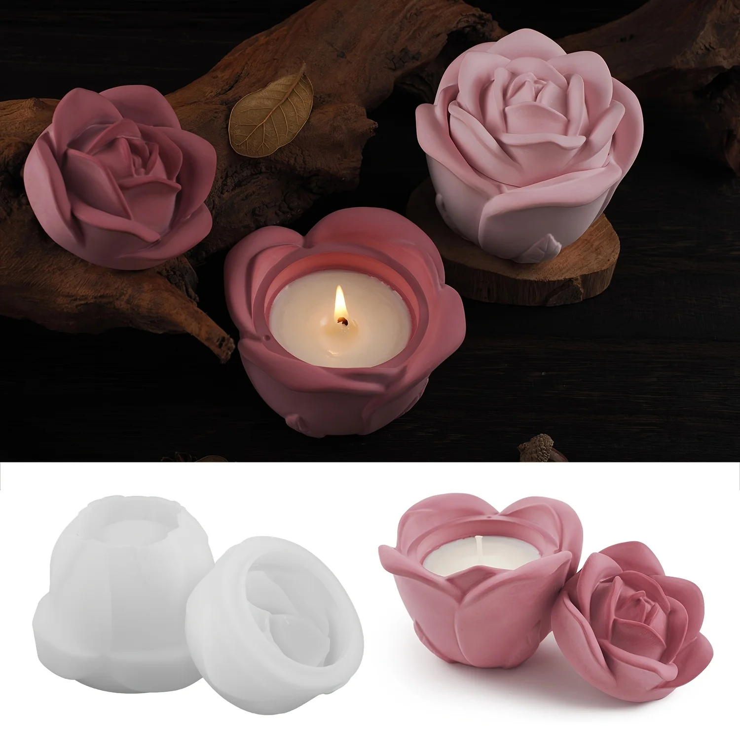 2 Parçalı Gül Şeklinde Silikon - Candle Making Set incelemesi ve fiyatı
